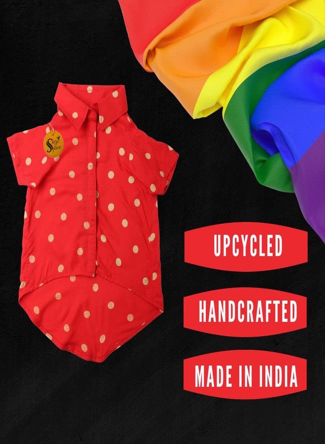 Sage Square Funky Soft Material Dog Shirt | Cool/Funky Print Pet | Soft Light Weight | Comfortable & Breathable Dog Clothing | Trendy Vest Outfit (Polka Red) (XXLarge - 28inch) - Image 4